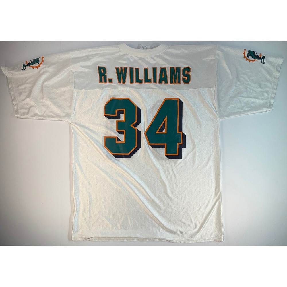 Vintage NFL Miami Dolphins Ricky Williams 34 Jersey White Mens Large